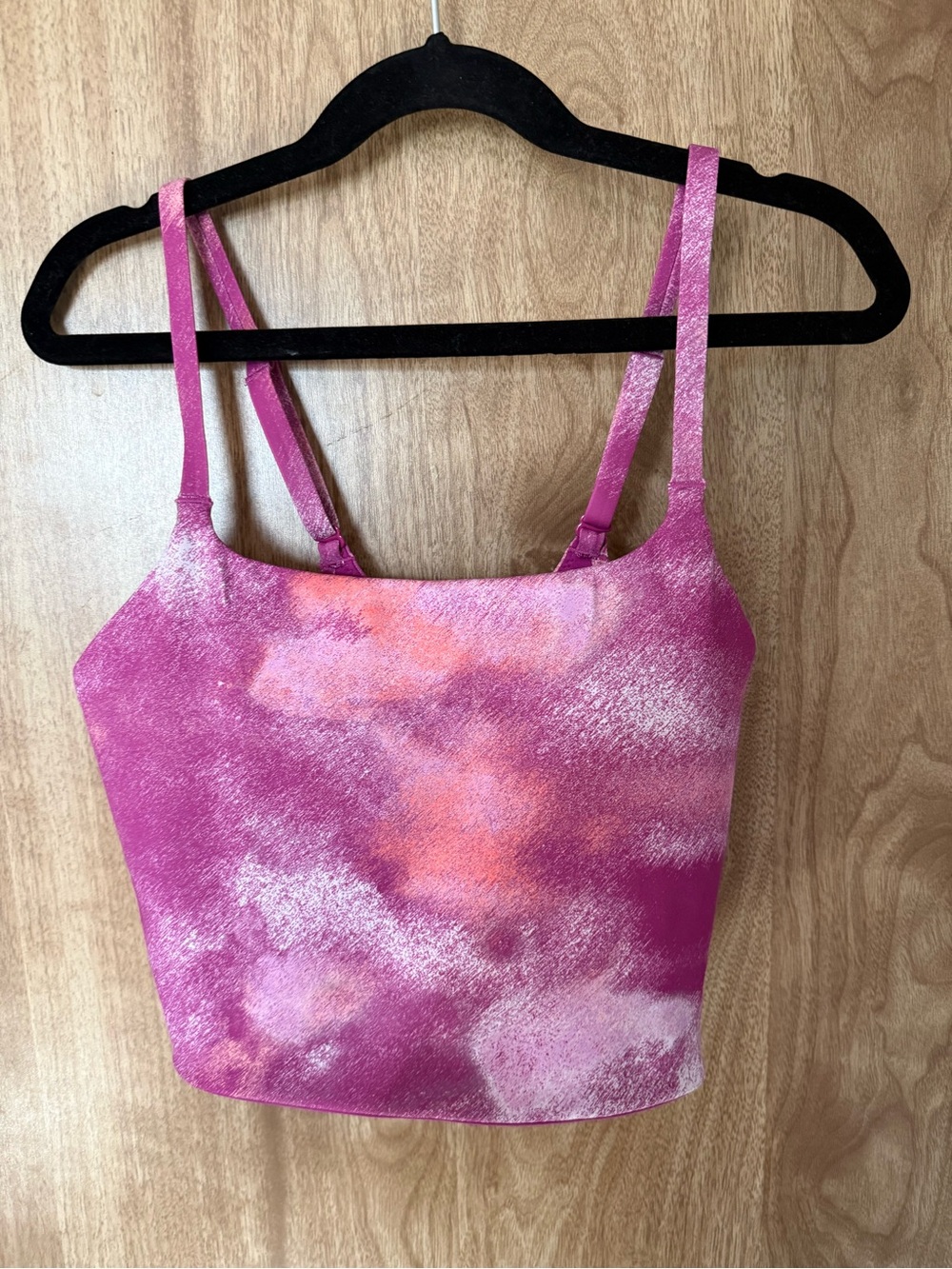 Pink Square Neck Crop Tank Top
